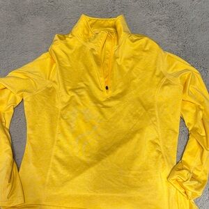 Yellow Quarter-Zip Long Sleeve Top - Women